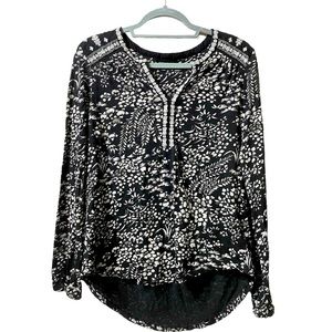 Lucky Brand Embroidered Boho Cowgirl Top Size Small